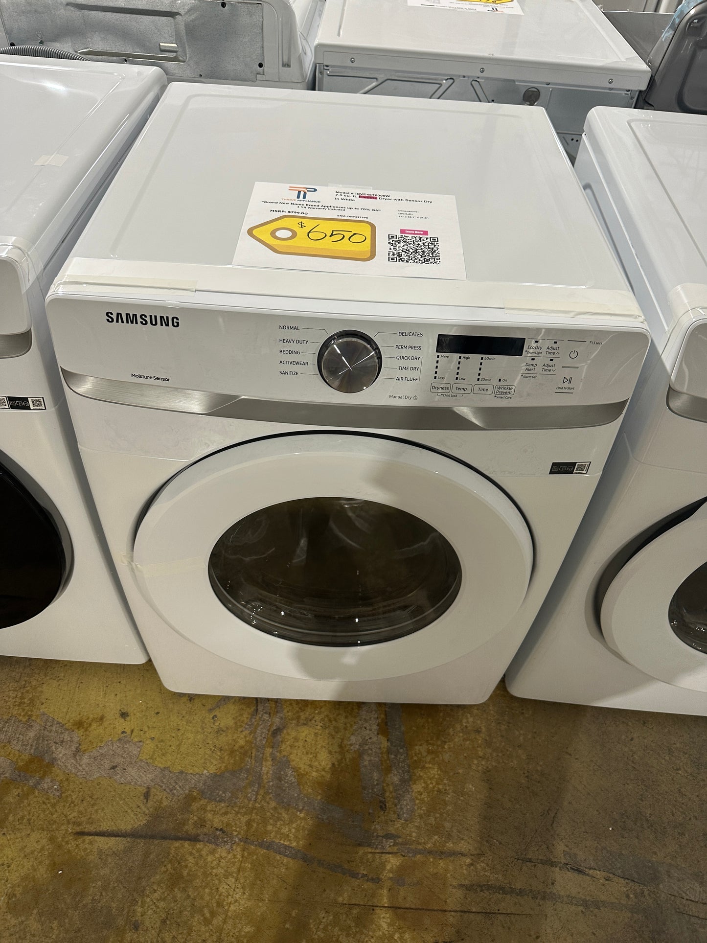 STACKABLE ELECTRIC DRYER WITH SENSOR DRY - DRY11739S DVE45T6000W