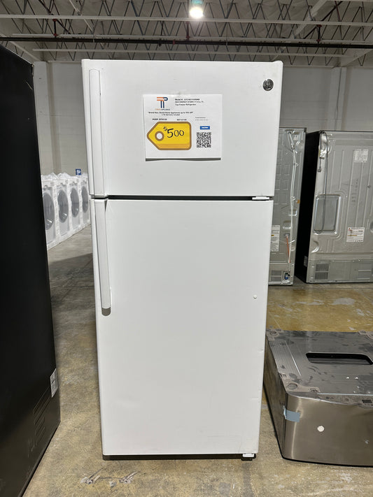 GE - 17.5 Cu. Ft. Top-Freezer Refrigerator - White  Model:GTE18DTNRWW  REF12114S