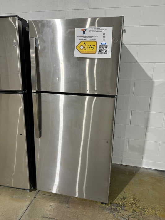 STAINLESS STEEL GE TOP FREEZER REFRIGERATOR - REF12020S GIE19JSNRSS