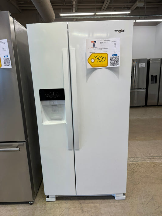 NEW! Whirlpool 33-inch W 21 cu. ft. Side by Side Refrigerator  MODEL: WRS321SDHW  REF10447R