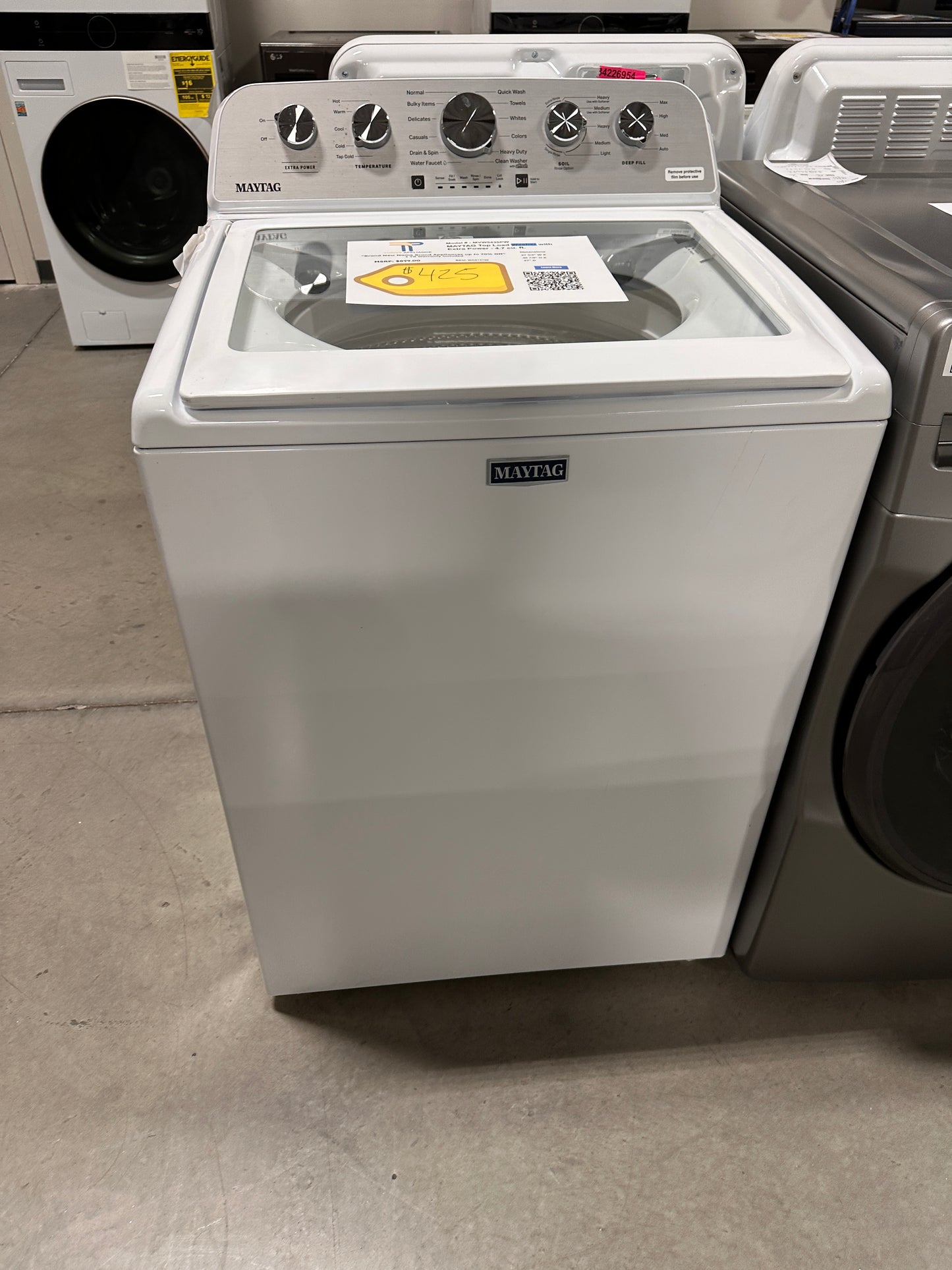 NEW MAYTAG TOP LOAD WASHING MACHINE MODEL: MVW5435PW  WAS13798