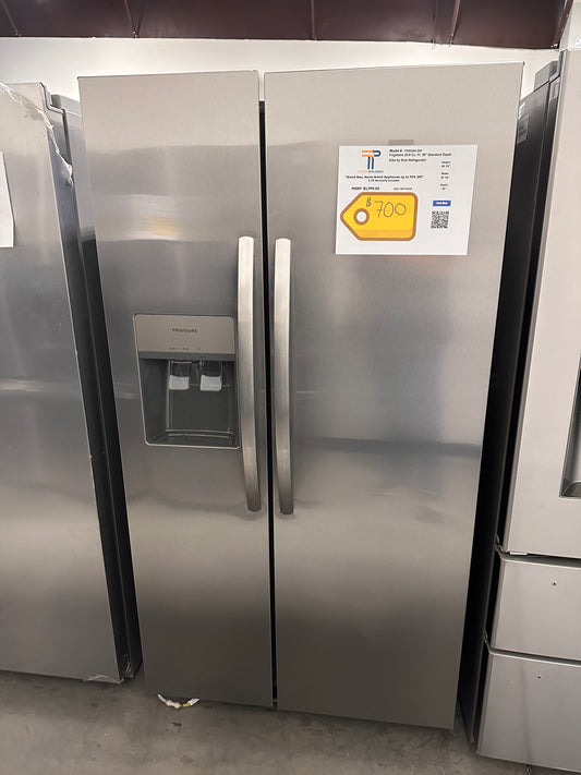 SILVER SIDE-BY-SIDE FRIGIDAIRE REFRIGERATOR MODEL: FRSS26L3AF  REF13765