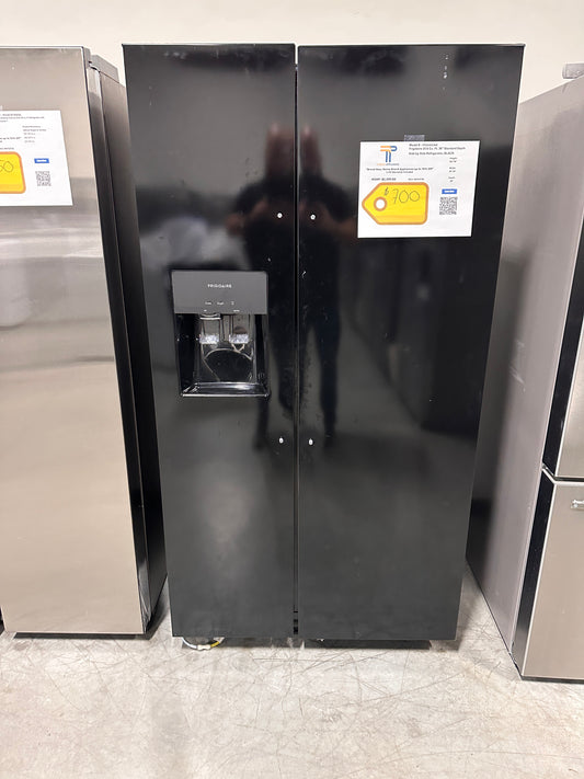 NEW SIDE-BY-SIDE BLACK FRIGIDAIRE REFRIGERATOR MODEL: FRSS2623AB  REF13738