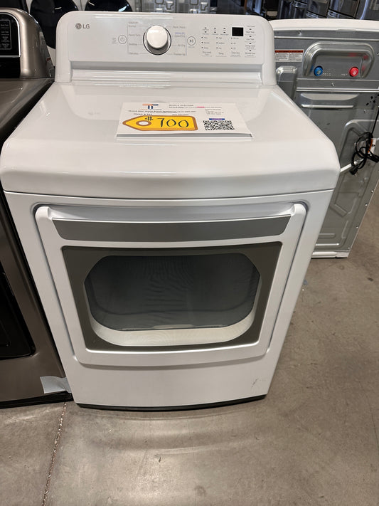 LG - 7.3 Cu Ft Electric Dryer with Sensor Dry - White  Model:DLE7150W  DRY12290