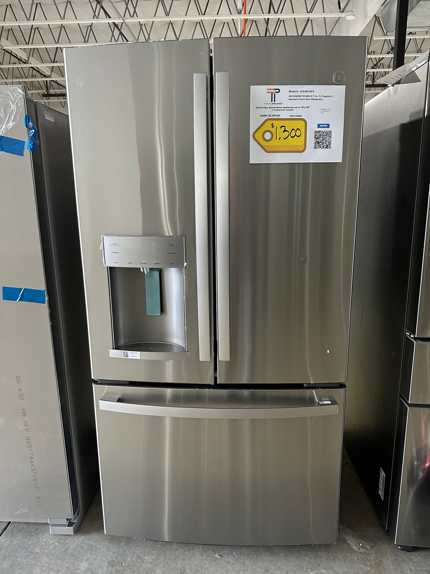 GE - 27.7 Cu. Ft. French Door Refrigerator - Stainless Steel  Model:GFE28GYNFS  REF12209S