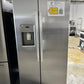 NEW GE STAINLESS STEEL REFRIGERATOR with EXTERNAL ICE AND WATER DISPENSER Model:GSS25IYNFS  REF12192S