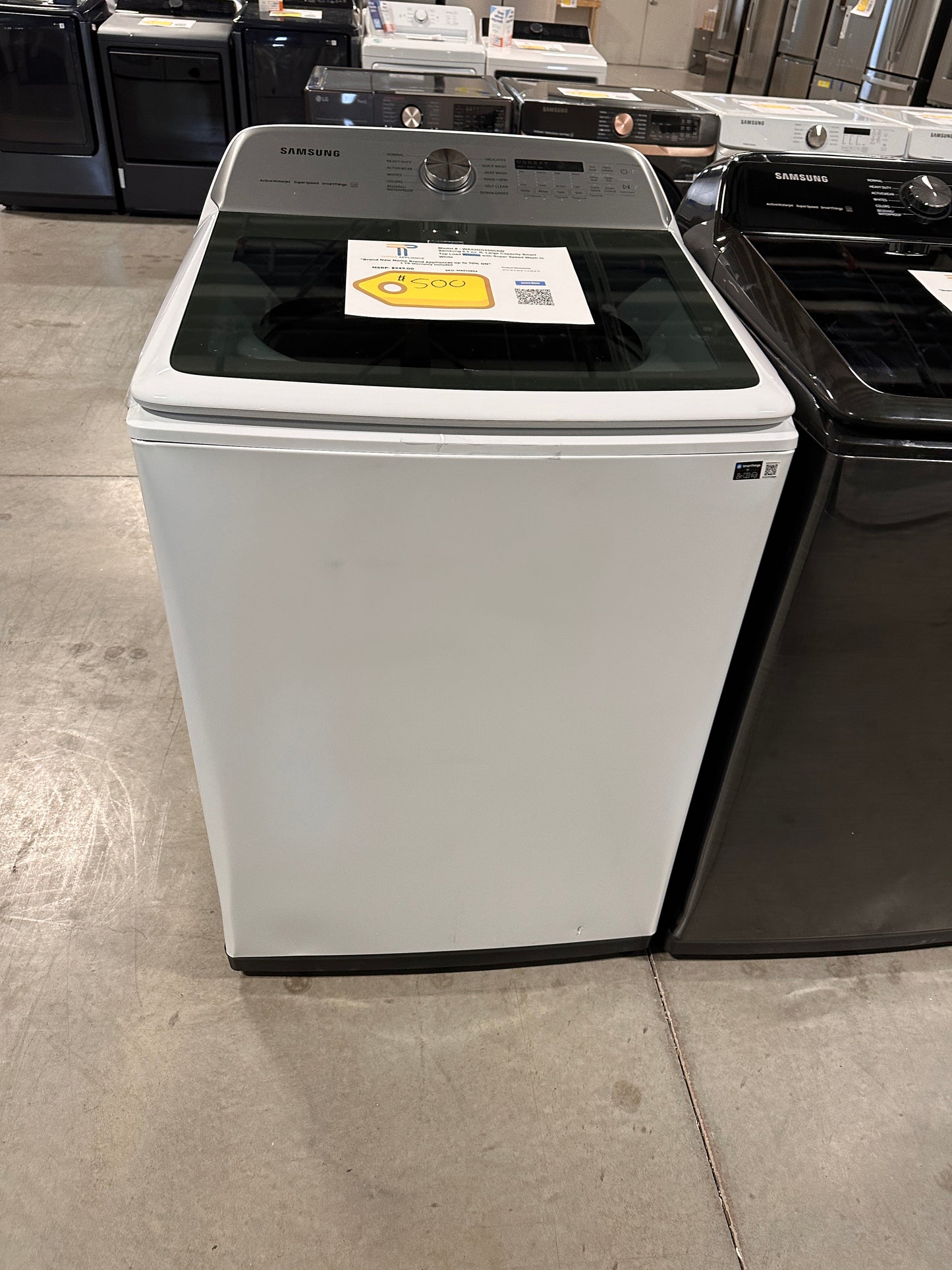 NEW SAMSUNG SUPER SPEED WASH TOP LOAD SMART WASHER MODEL: WA52DG5500AWUS  WAS13854
