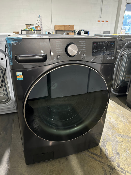 GORGEOUS NEW BLACK STEEL FRONT LOAD LG WASHER MODEL: WM4000HBA  WAS11977S