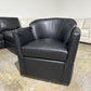 GORGEOUS NEW CANYON BLACK LEATHER SWIVEL CHAIR