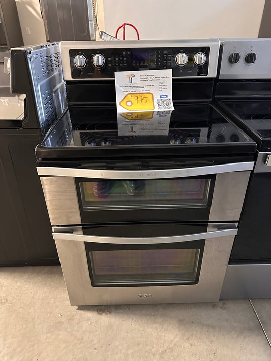 WHIRLPOOL 6.7 Cu. Ft. Electric Double Oven Range with True Convection  MODEL: WGE745C0FS  RAG12013