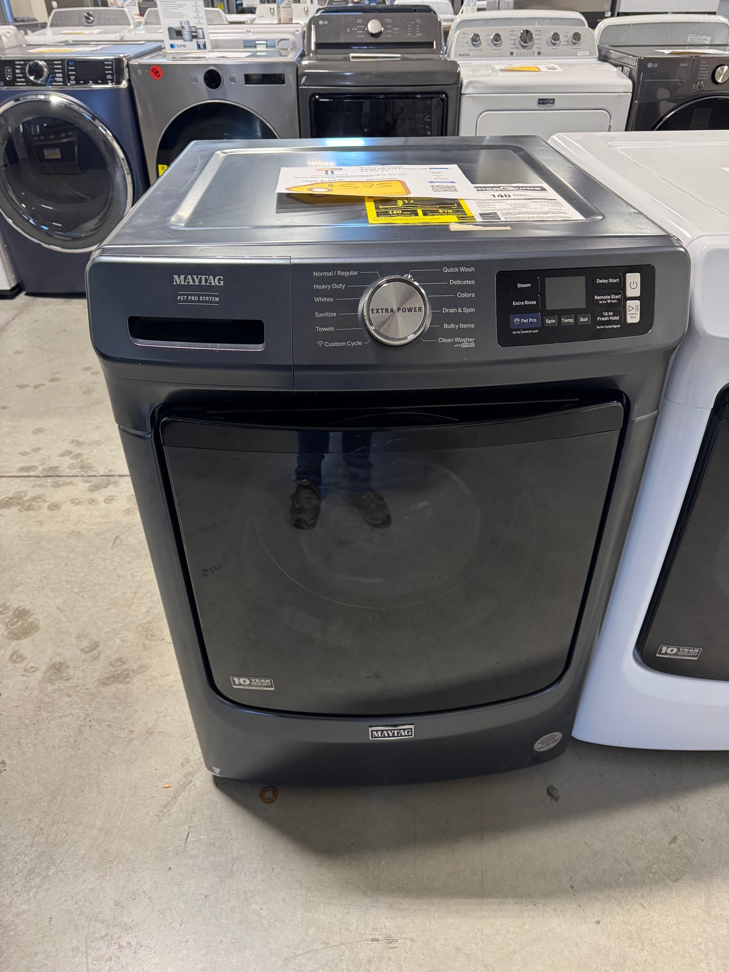 Maytag Pet Pro High Efficiency Stackable Extra Large (5-cu ft) Front-Load Washer with Steam Cycle (Midnight Steel) MODEL: MFW7020RF  SKU: WAS12593S