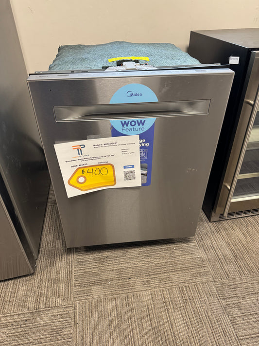 Midea 24-in Top Control Built-in Dishwasher (Stainless Steel) With Third Rack, 47-Decibel