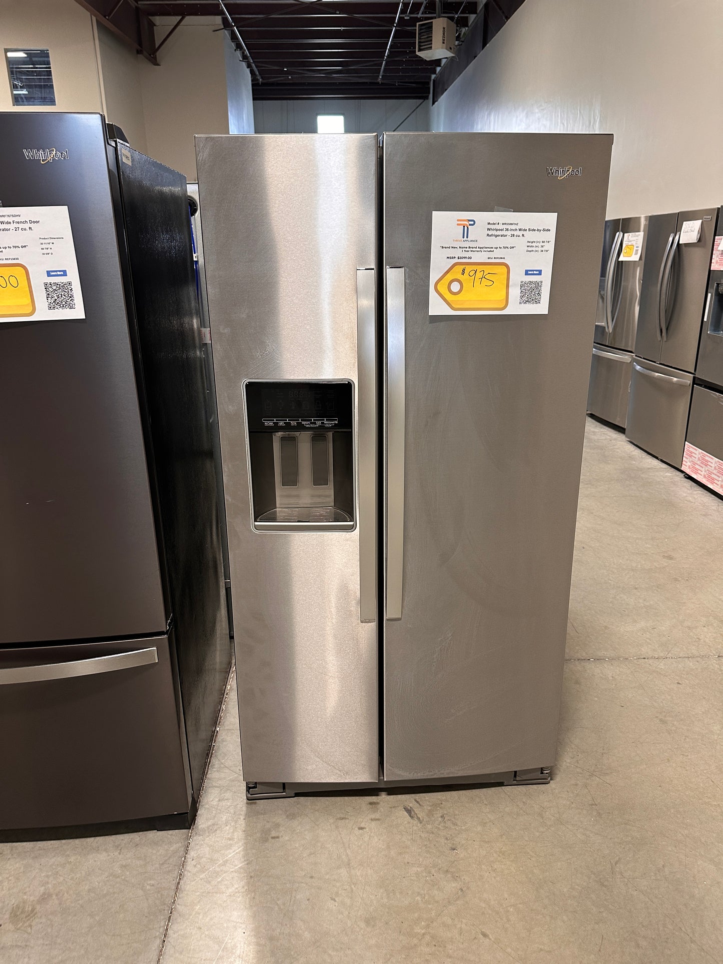 NEW WHIRLPOOL SIDE-BY-SIDE REFRIGERATOR MODEL: WRS588FIHZ  REF13841