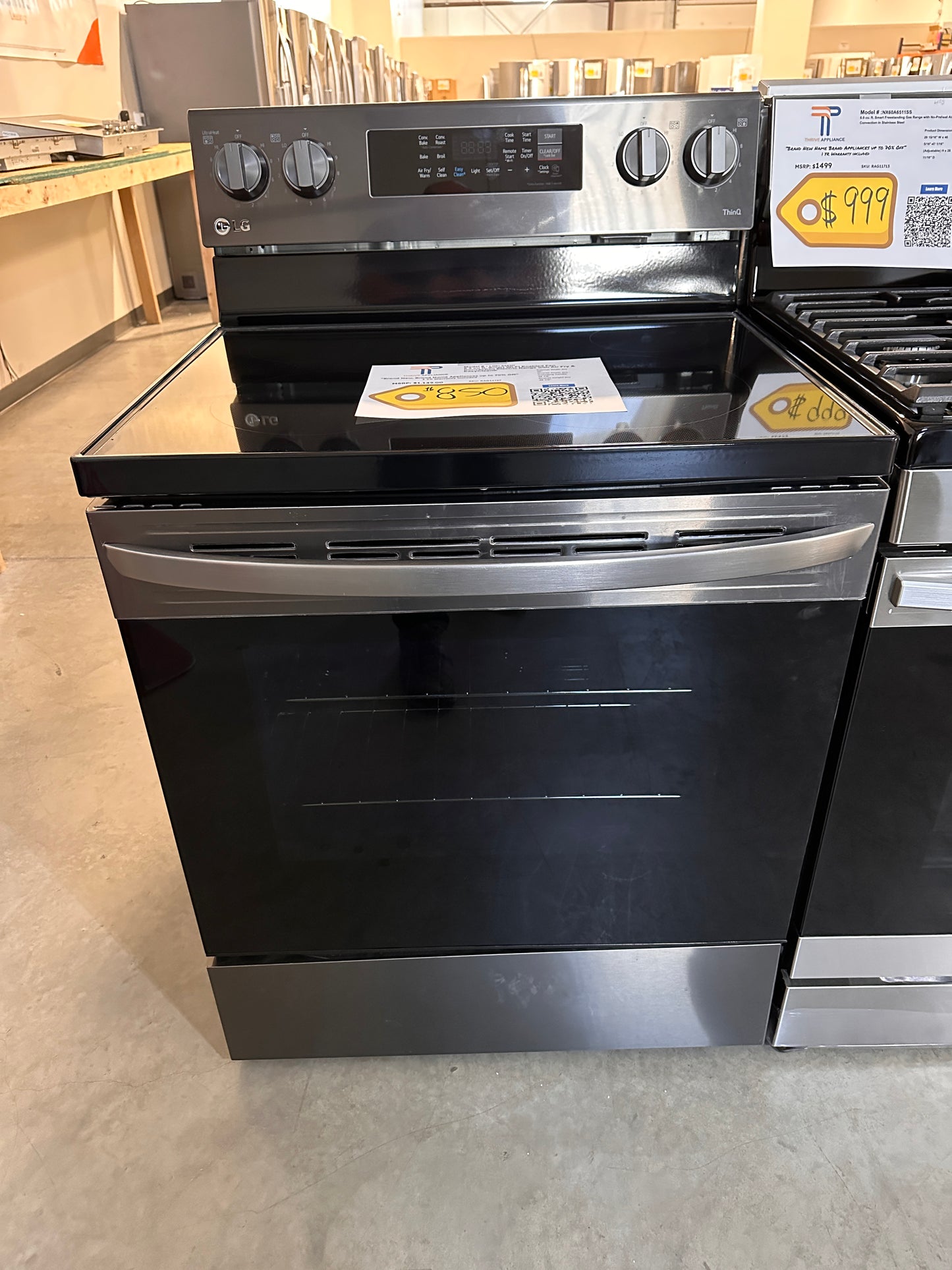 Range with Easy Clean, Air Fry and WideView Window - Black Stainless Model:LREL6323D  RAG11727