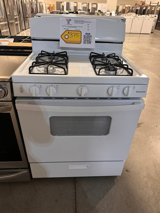 Hotpoint - 4.8 Cu. Ft. Freestanding Gas Range - White  Model:RGBS300DMWW  RAG11774