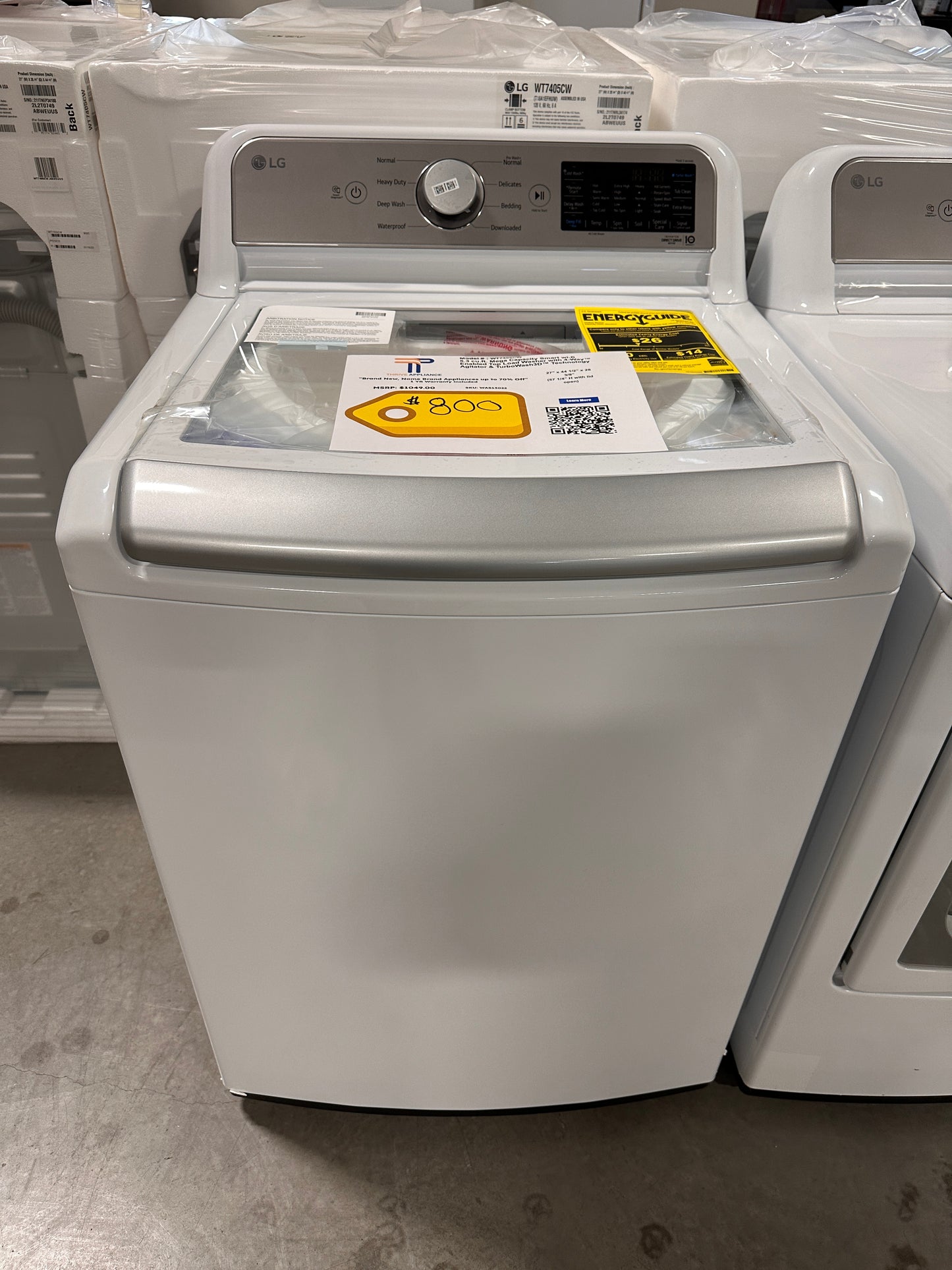 TOP LOAD WASHER WITH TURBOWASH and AGITATOR - WAS13022 WT7405CW
