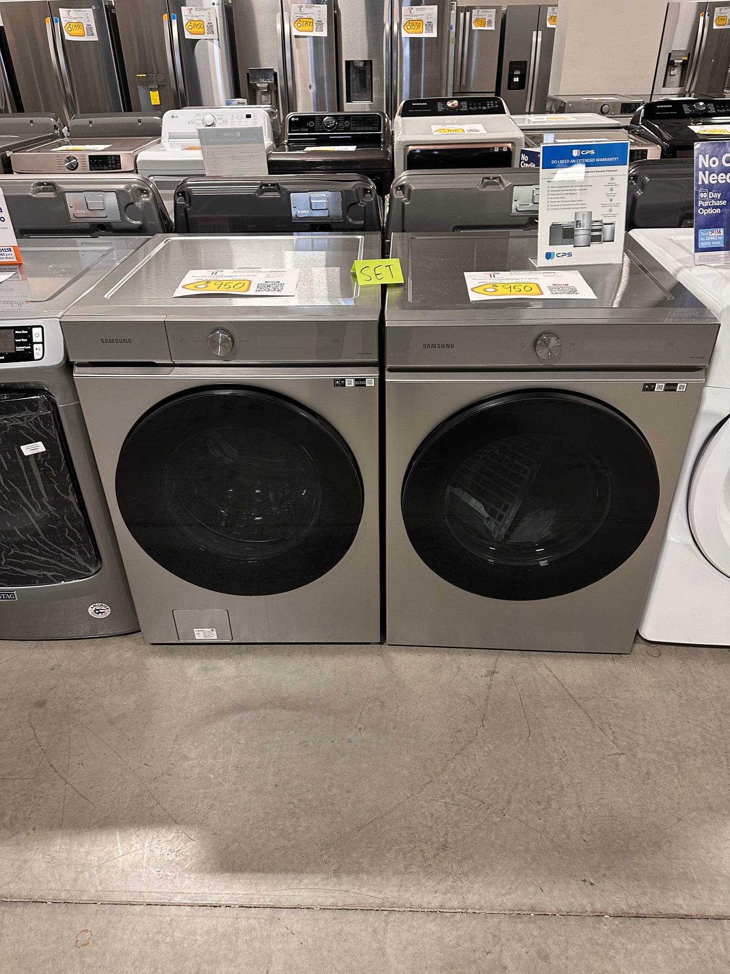 GORGEOUS SAMSUNG STACKABLE WASHER DRYER SET - WAS13010 WF53BB8700ATUS - DRY12317 DVE53BB8700TA3