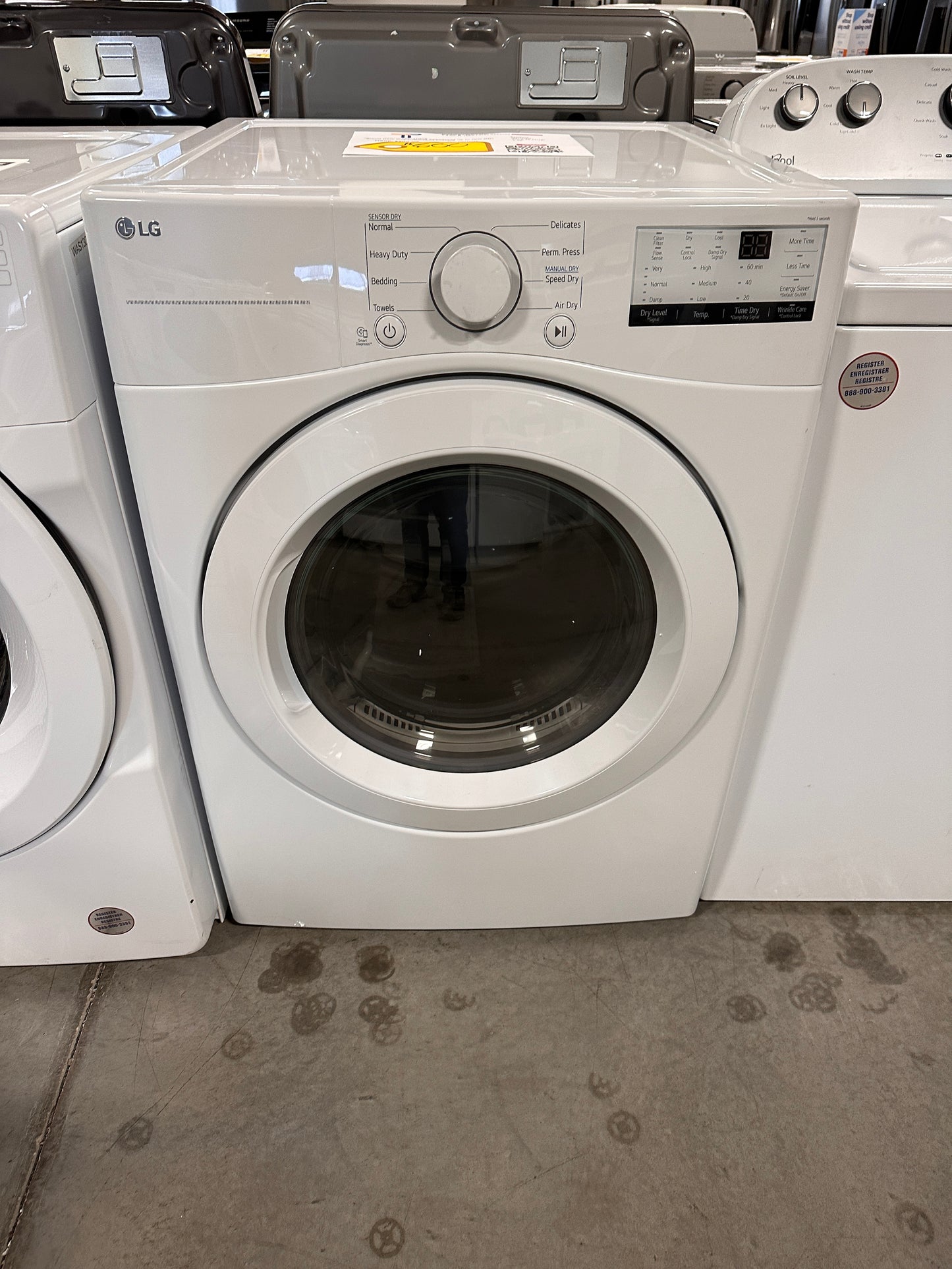 Stackable Electric Dryer with FlowSense - White  Model:DLE3400W  DRY12323