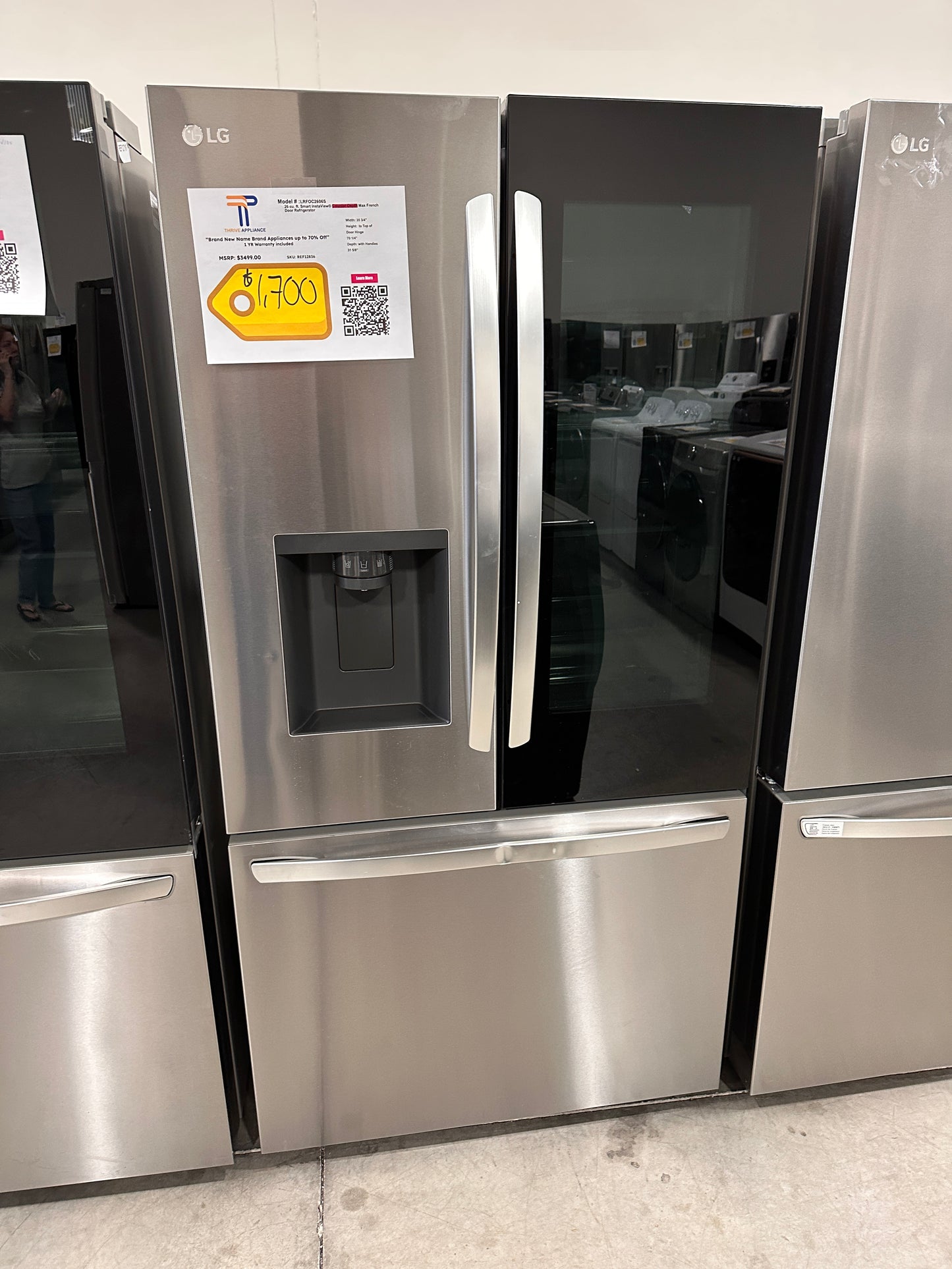SALE PRICE Counter-Depth Smart Refrigerator with InstaView - Model:LRFOC2606S  REF12836
