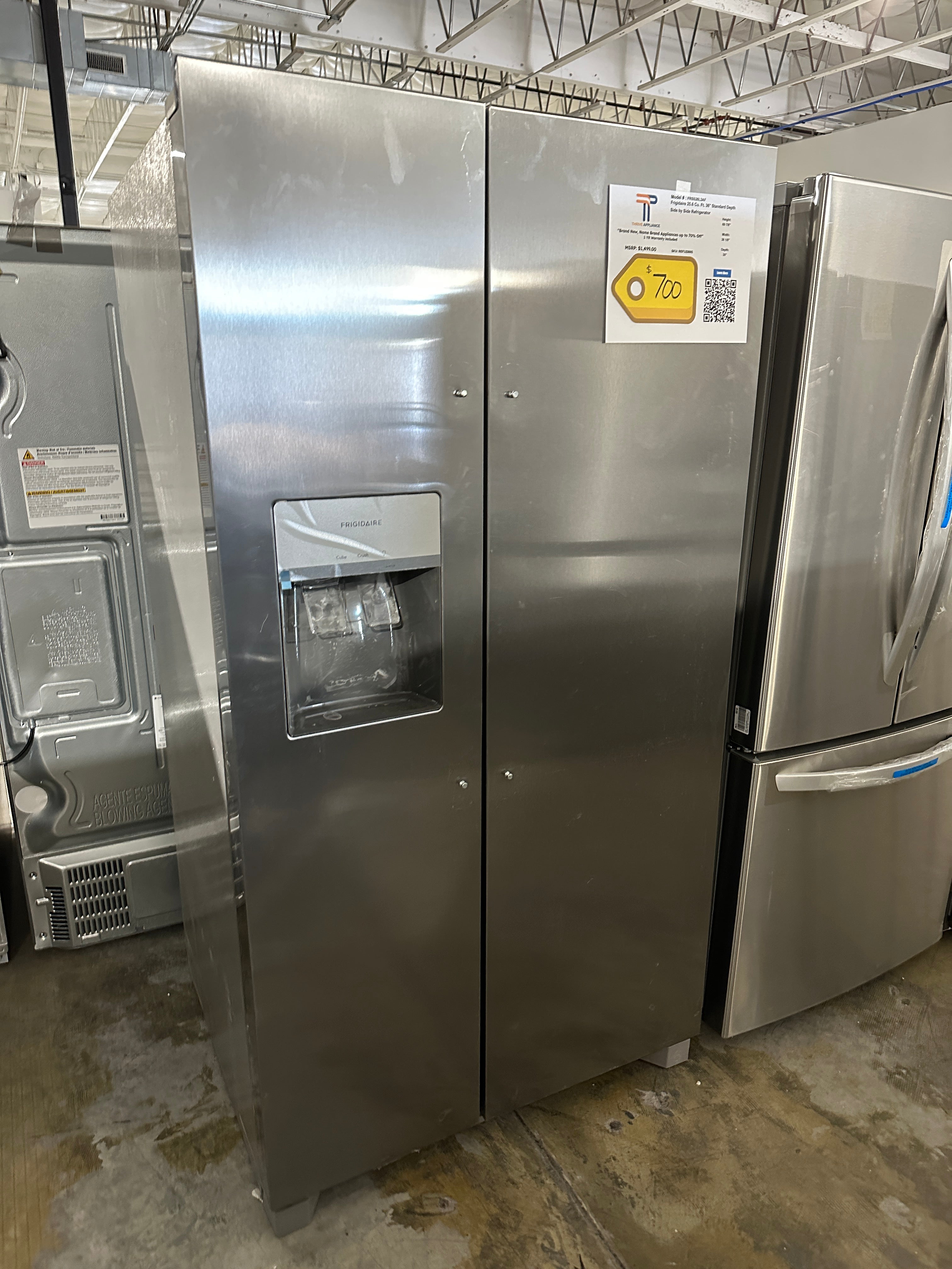22.3 Cu. Ft. Side-by-Side Refrigerator - Stainless Steel MODEL:FRSS26L ...