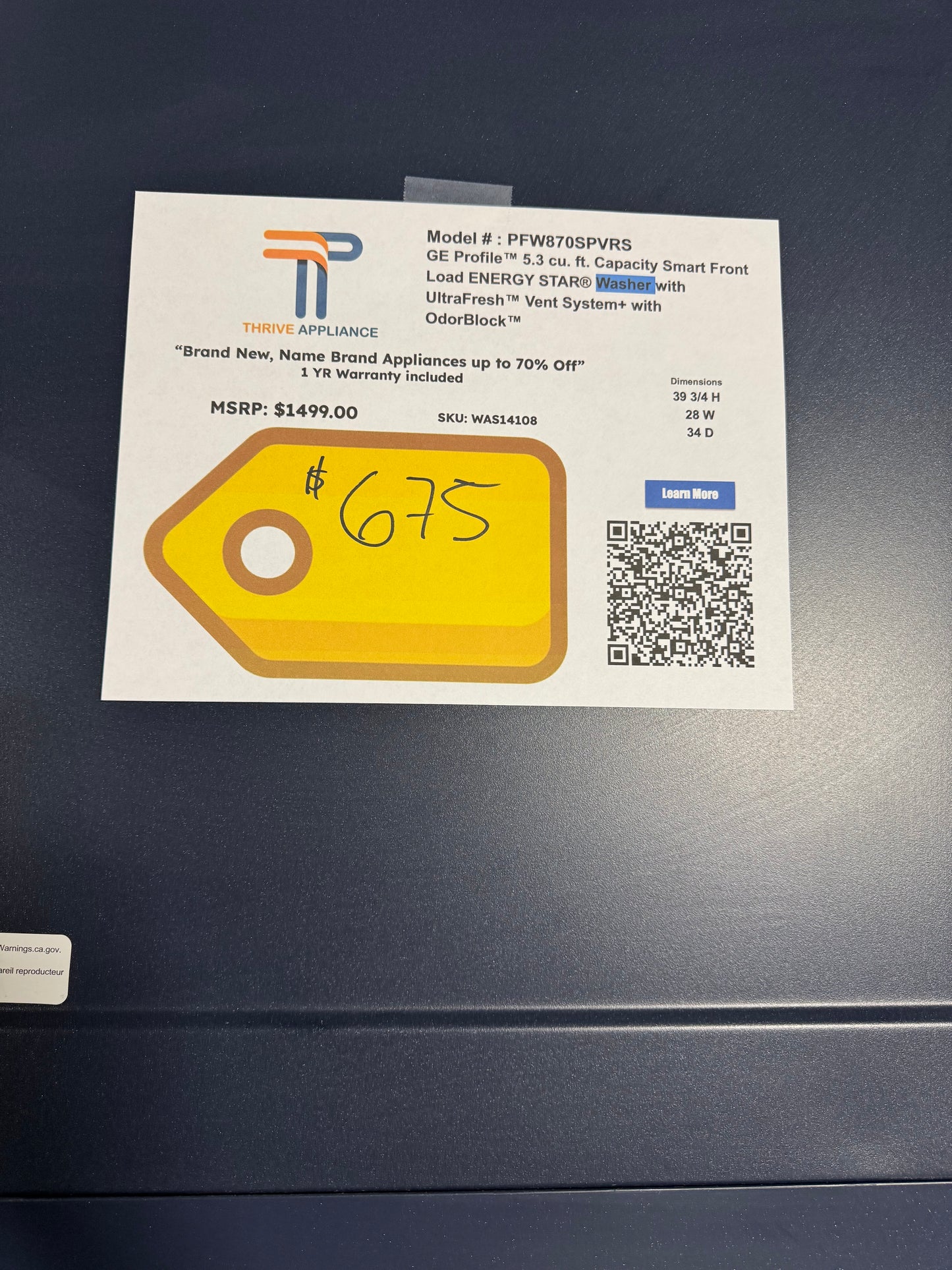 GE Profile Stackable Laundry Set (Electric Dryer)