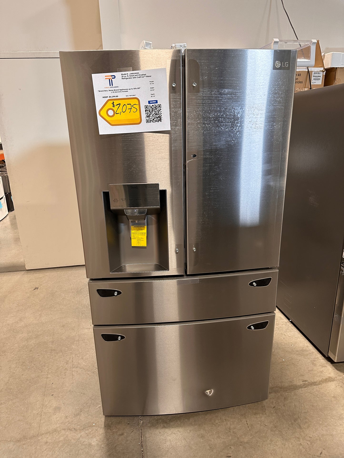 Refrigerator with Door-in-Door and Craft Ice - Stainless steel  Model:LRMDS3006S  REF12847