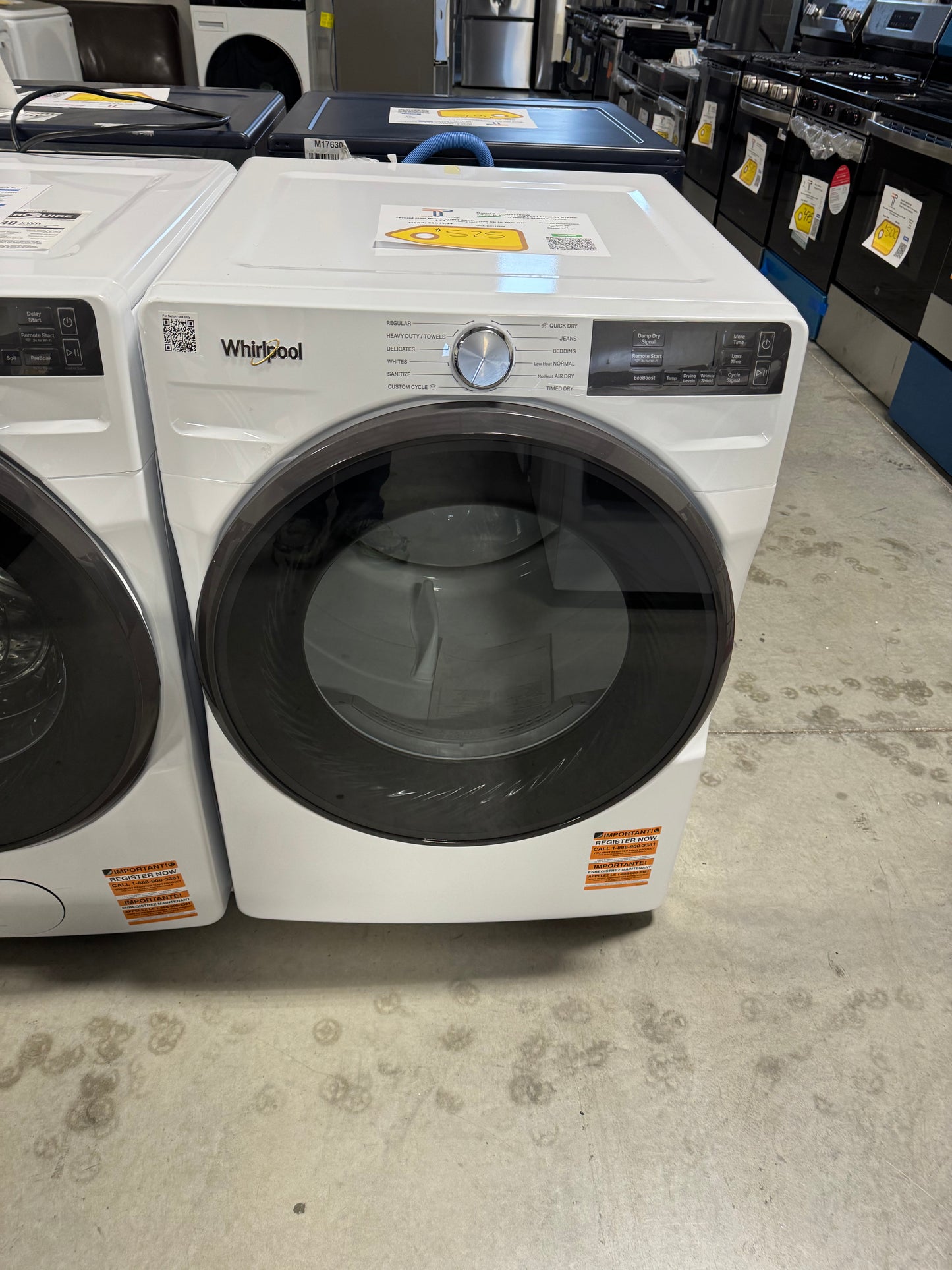 Whirlpool 7.4 cu. ft. vented Front Load Gas Dryer in White with Wrinkle Shield Option MODEL: WGD5720RW  SKU: DRY13234