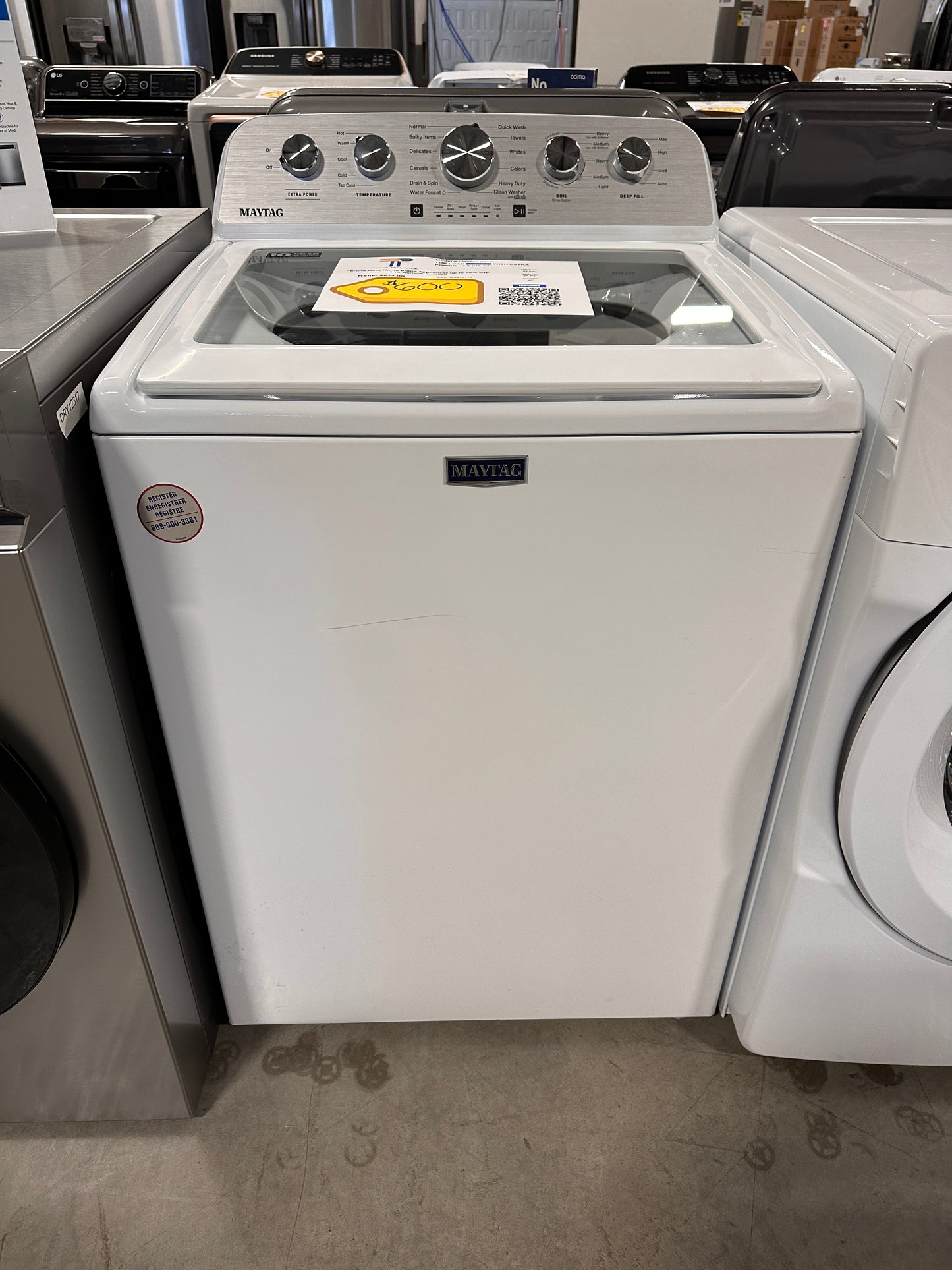 4.8 Cu. Ft. High Efficiency Top Load Washer with Extra Power Button - Model:MVW5430MW  WAS12973