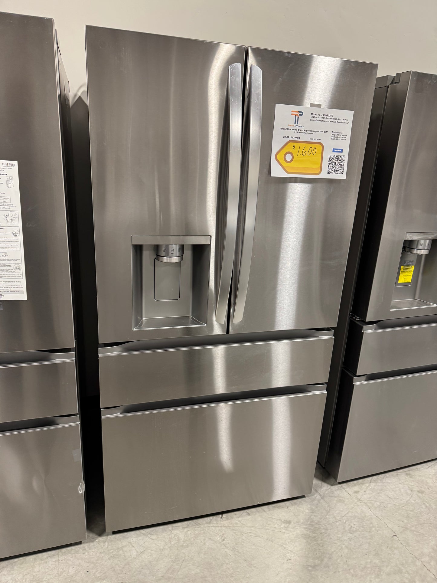 LG 29 cu. ft. SMART Standard Depth MAX French Door Refrigerator with Full Convert Drawer in PrintProof Stainless Steel