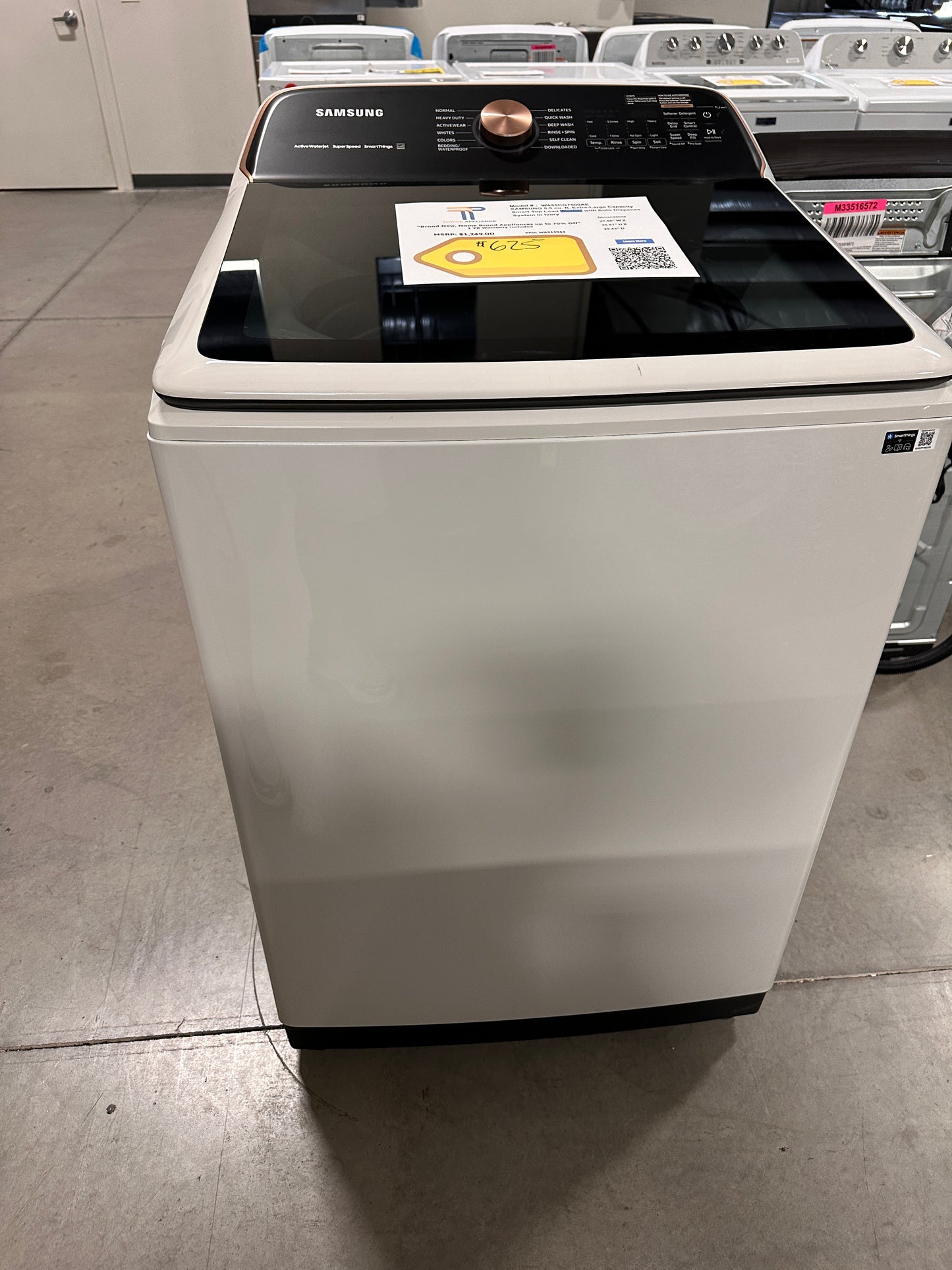 Samsung Top Load Washer 5.5 cu. ft. Smart with Auto Dispense System  MODEL: WA55CG7500AE  WAS13943