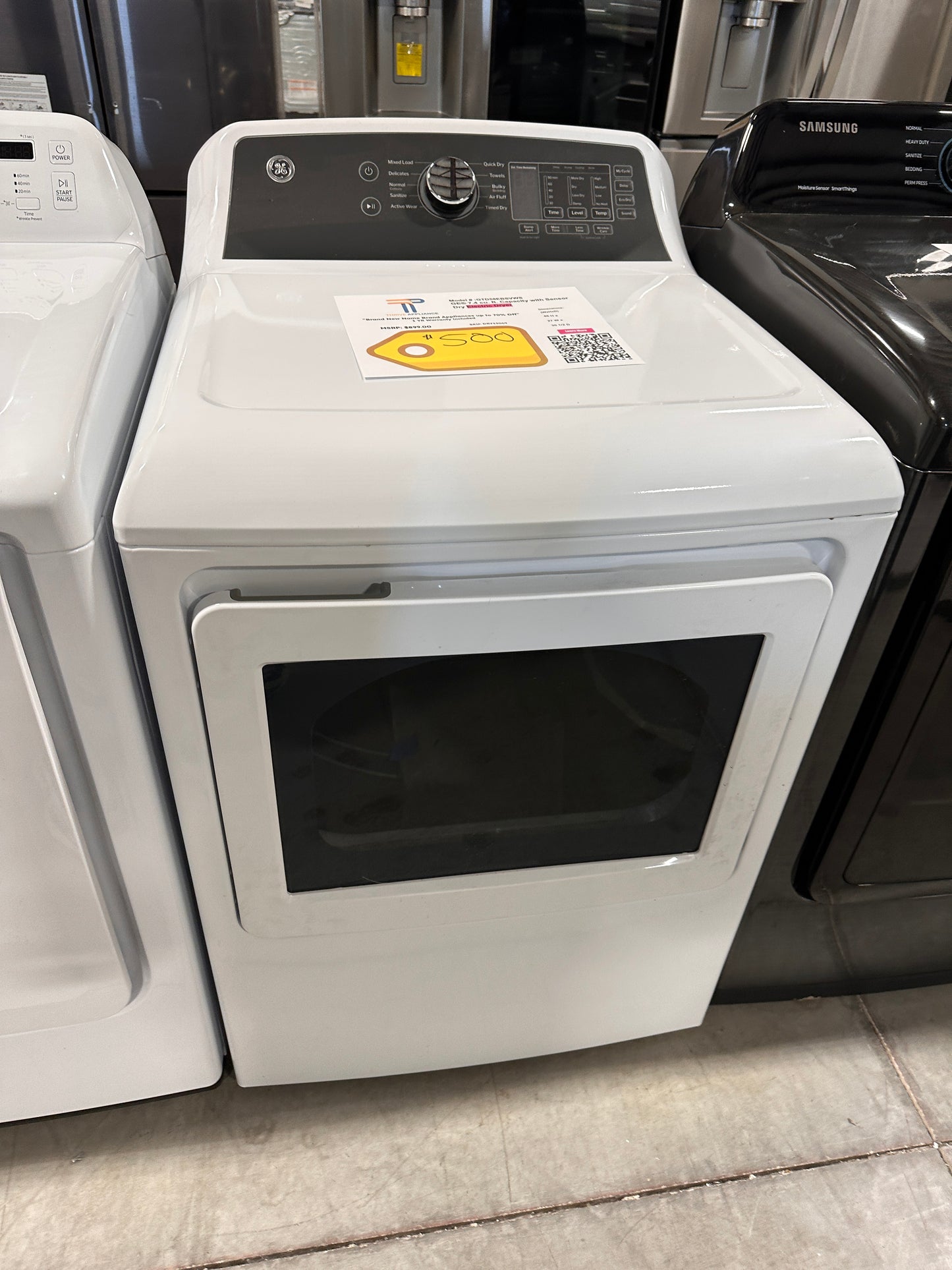 GE 7.4 Cu. Ft. Capacity with Sensor Dry Electric Dryer  MODEL: GTD58EBSVWS  DRY13069
