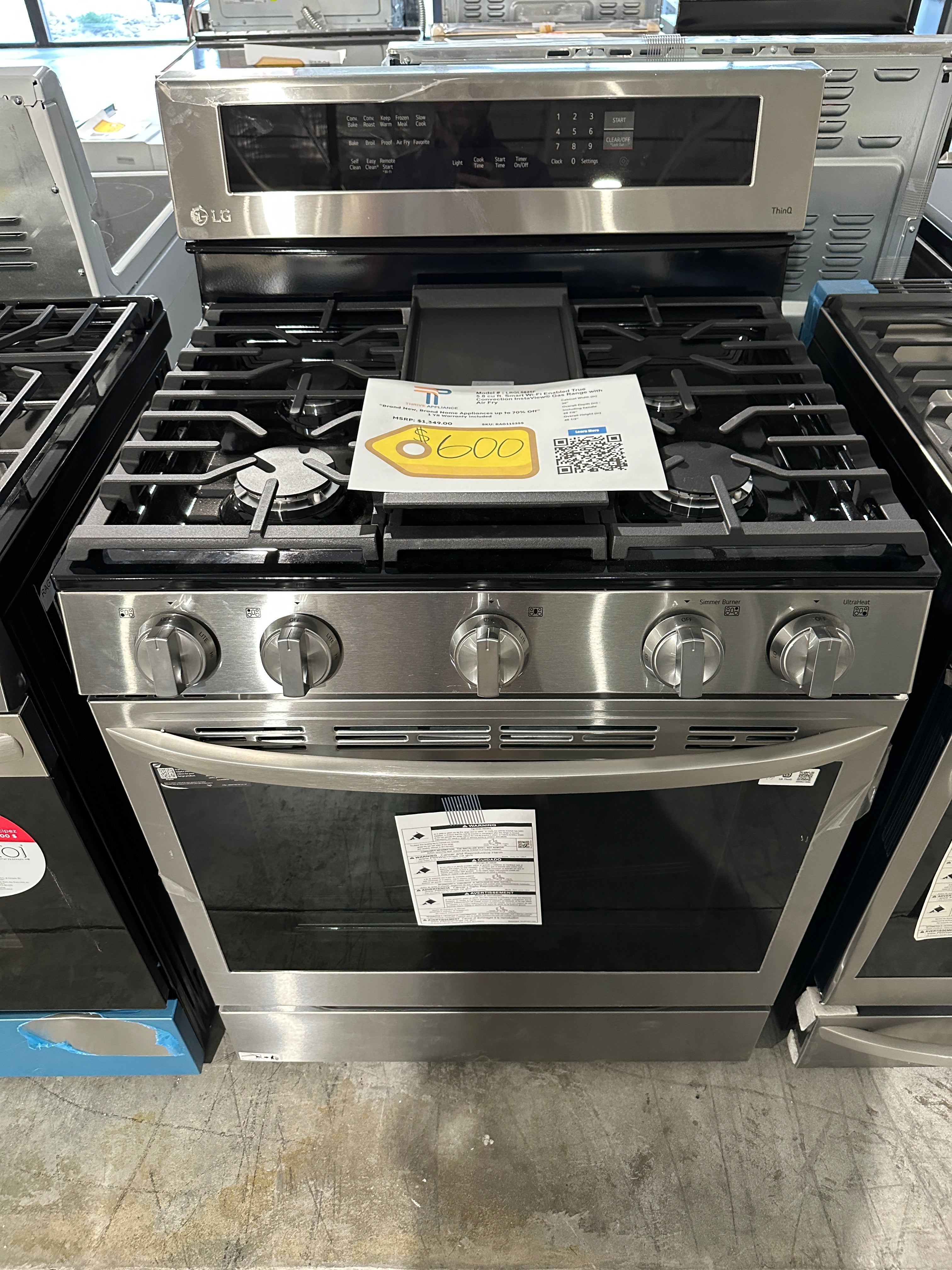 NEW LG GAS TRUE CONVECTION RANGE MODEL: LRGL5825F RAG11535S – Thrive ...