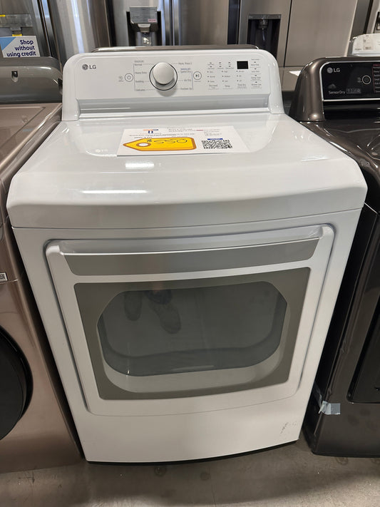 LG - 7.3 Cu Ft Electric Dryer with Sensor Dry - White  Model:DLE7150W  DRY12290