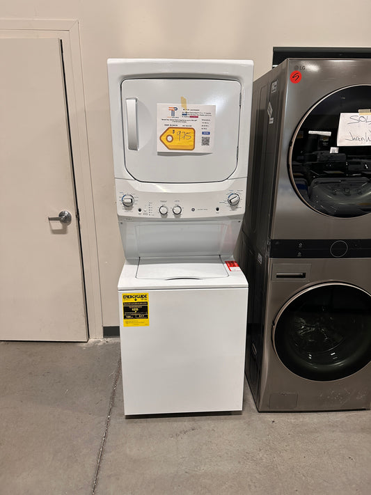 GE Unitized Spacemaker 3.8 Cu. Ft. Washer and 5.9 Cu. Ft. Electric Dryer  MODEL: GUD27ESSMWW  WAS13909