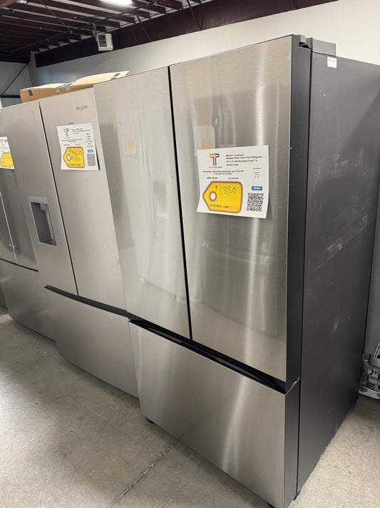 Samsung Bespoke 30 cu. ft. Standard Depth 3-Door French Door Smart Refrigerator in Stainless Steel with Beverage Center