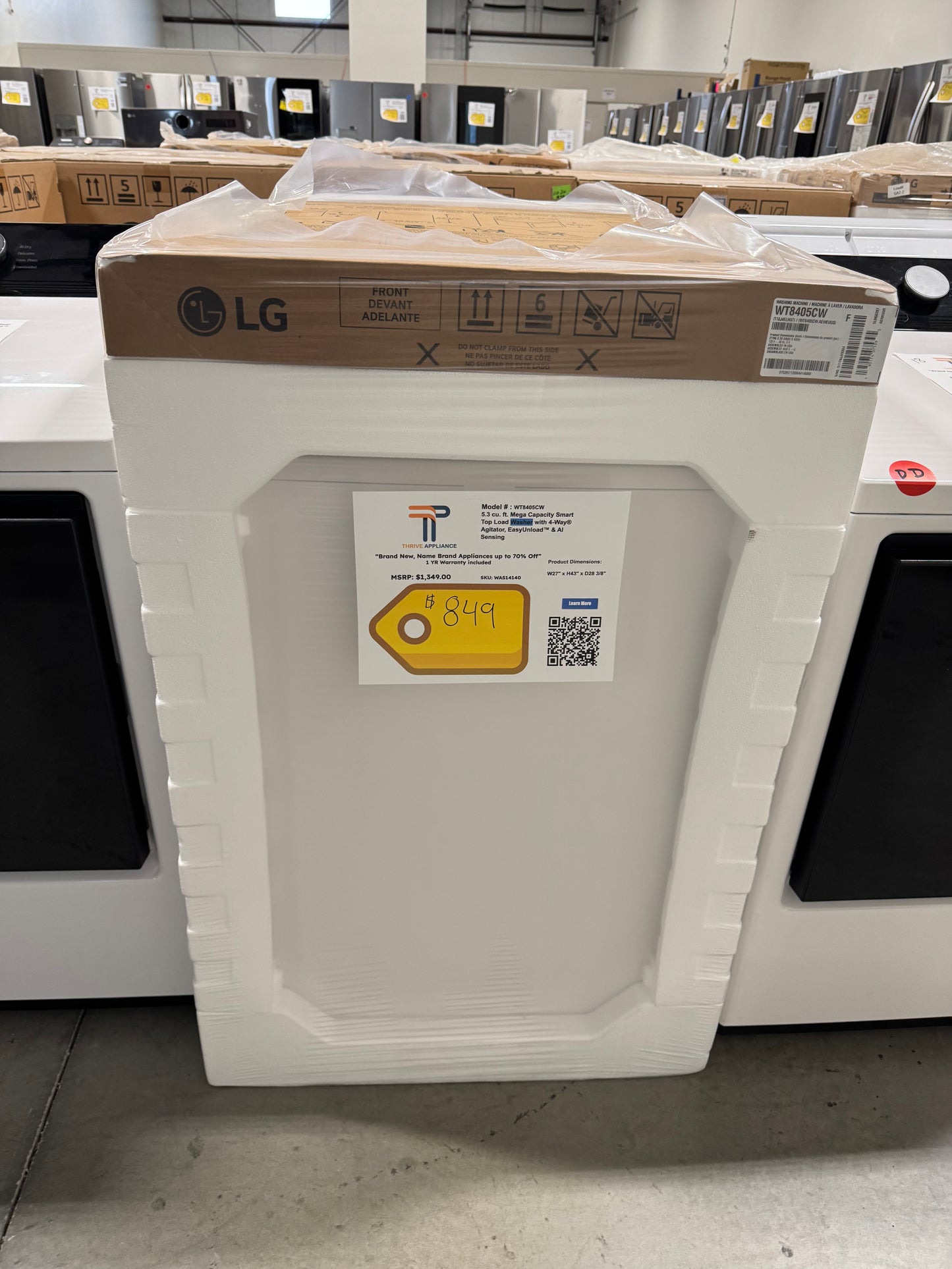 Top Loading LG Laundry Set in Alpine White (Electric Dryer)