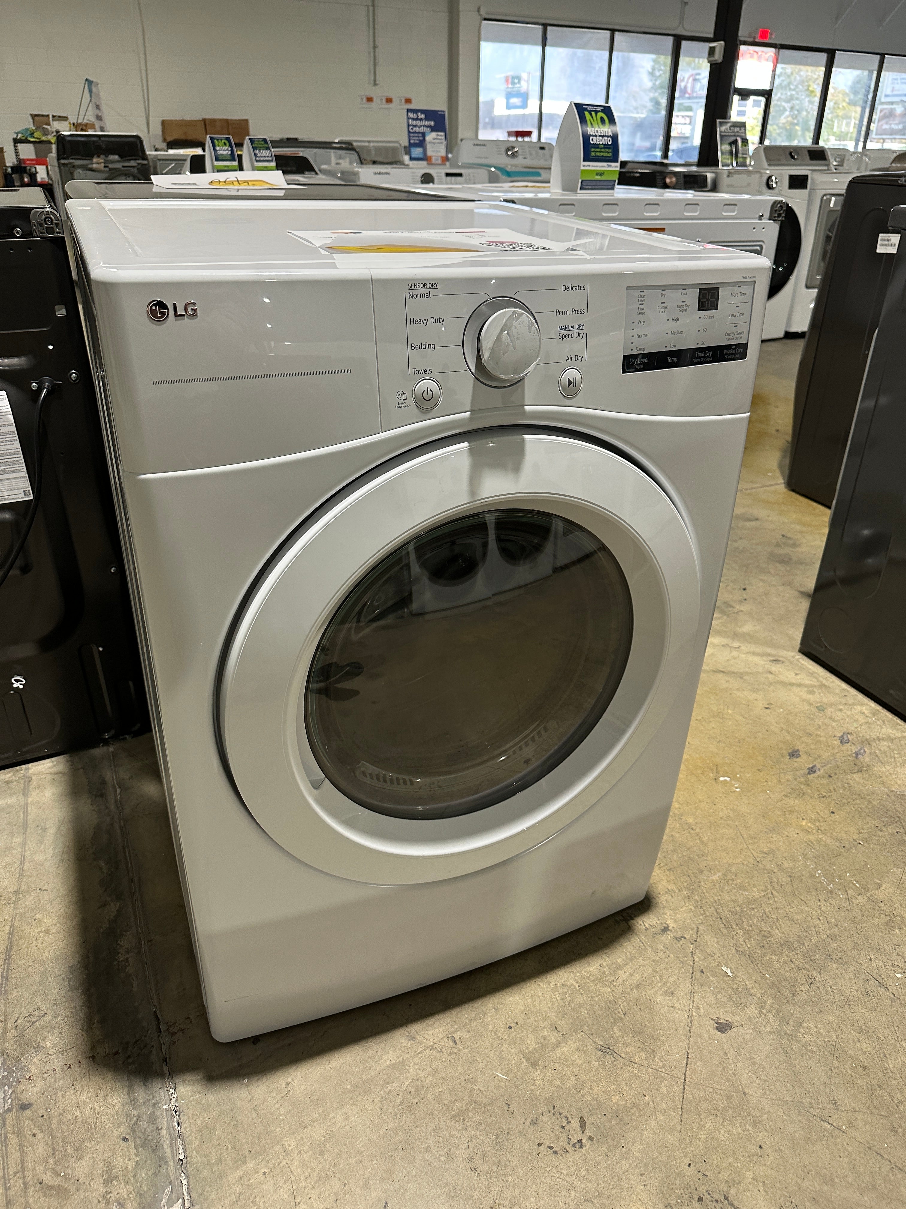 LG - 7.4 Cu. Ft. Stackable Electric Dryer with FlowSense - Model:DLE34 ...