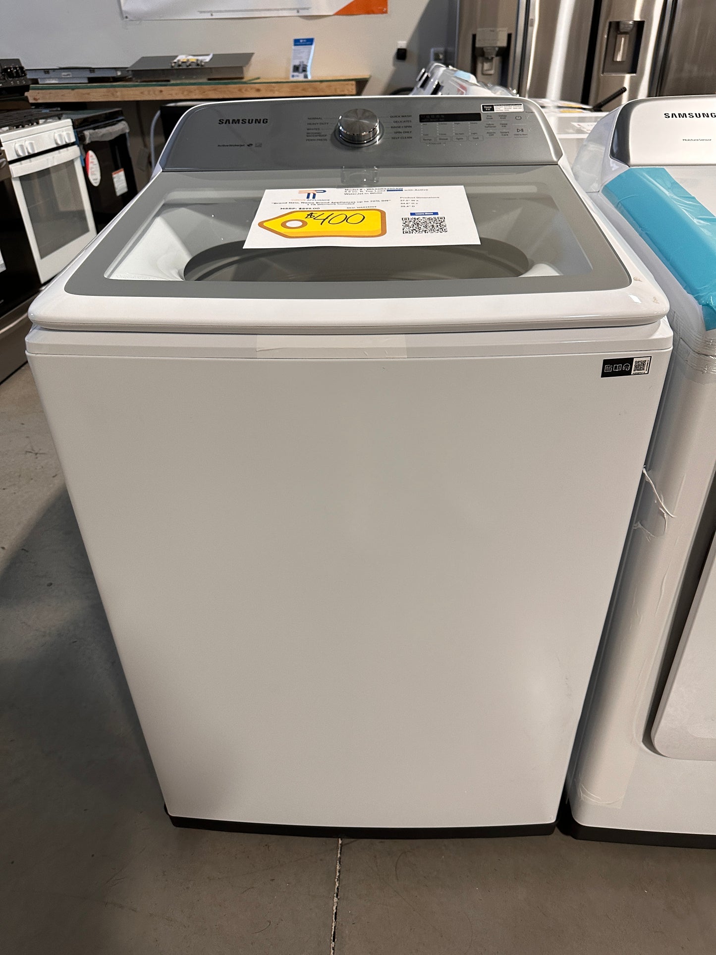 HIGH EFFICIENCY SAMSUNG TOP LOAD WASHER Model:WA50R5200AW/US  WAS13069