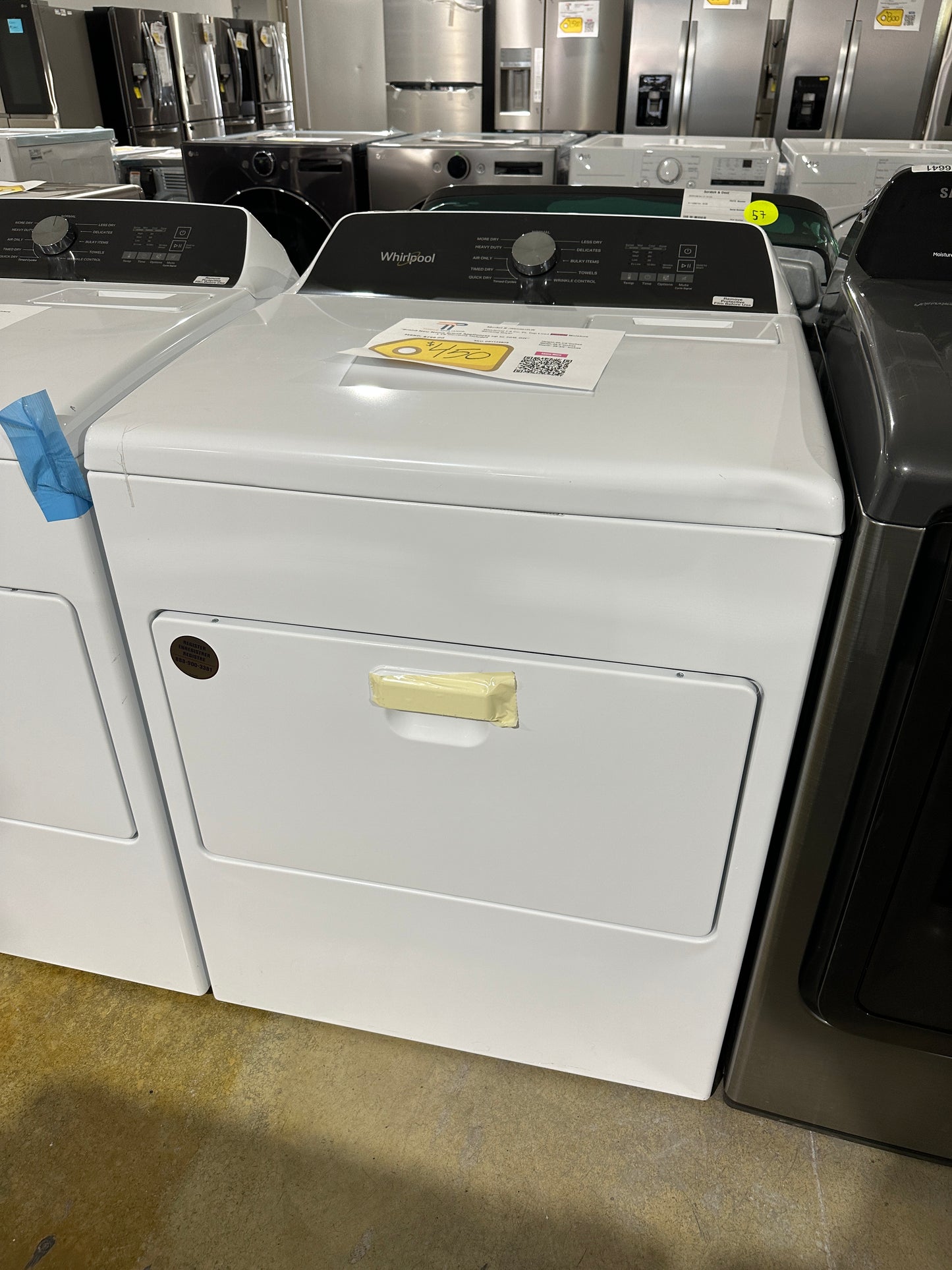 Whirlpool - 7 Cu. Ft. Electric Dryer with Moisture Sensing - White  MODEL: WED5010LW  DRY11880S