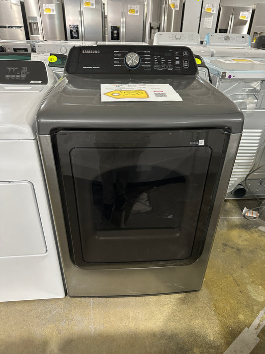 Samsung - 7.4 cu. ft. Large Capacity 10-Cycle Electric Dryer with Sensor Dry - Brushed Black  MODEL: DVE45T3400P  DRY11879S