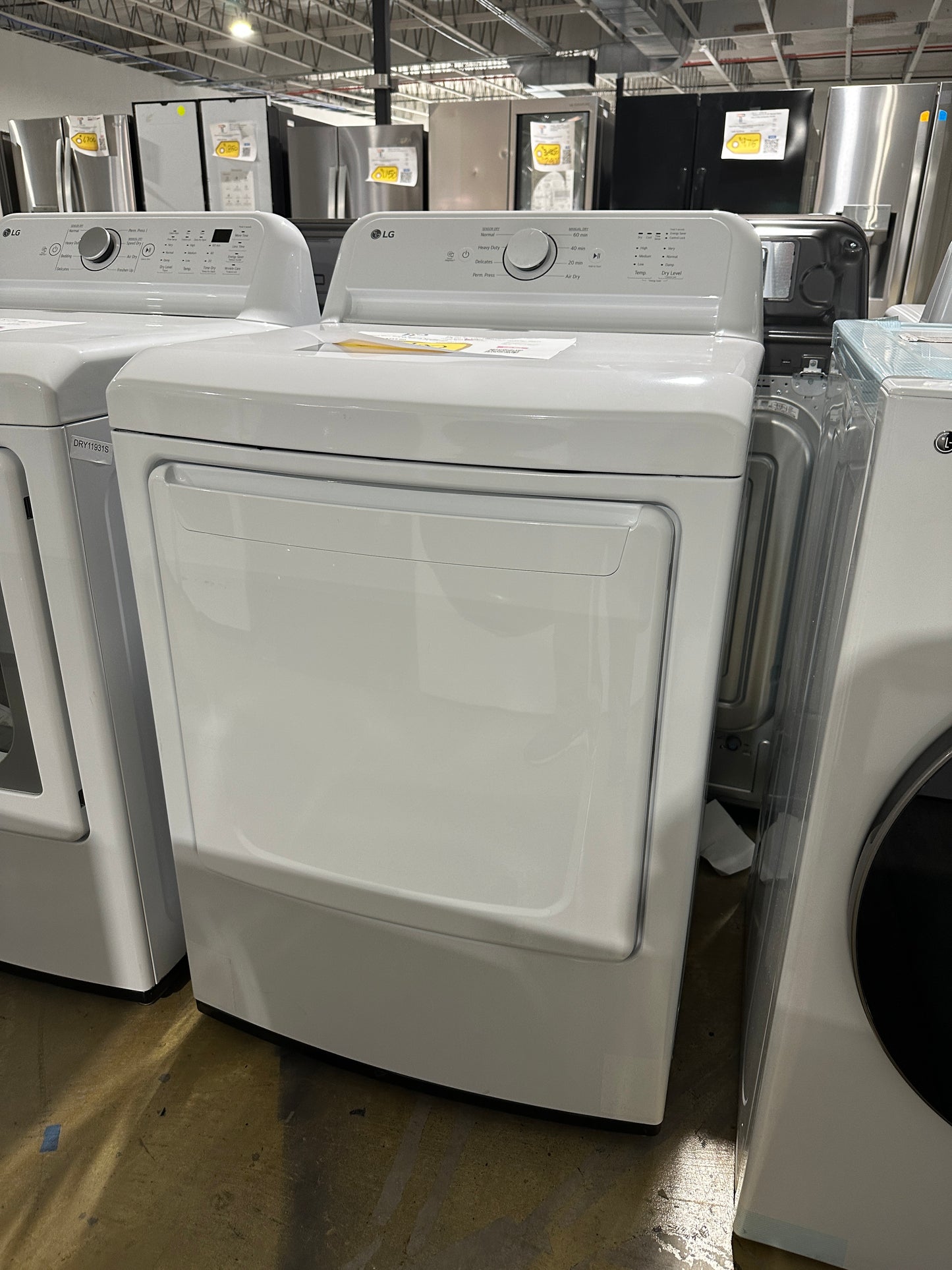 LG - 7.3 Cu. Ft. Smart Electric Dryer with Sensor Dry - White  Model:DLE7150W  DRY11820S