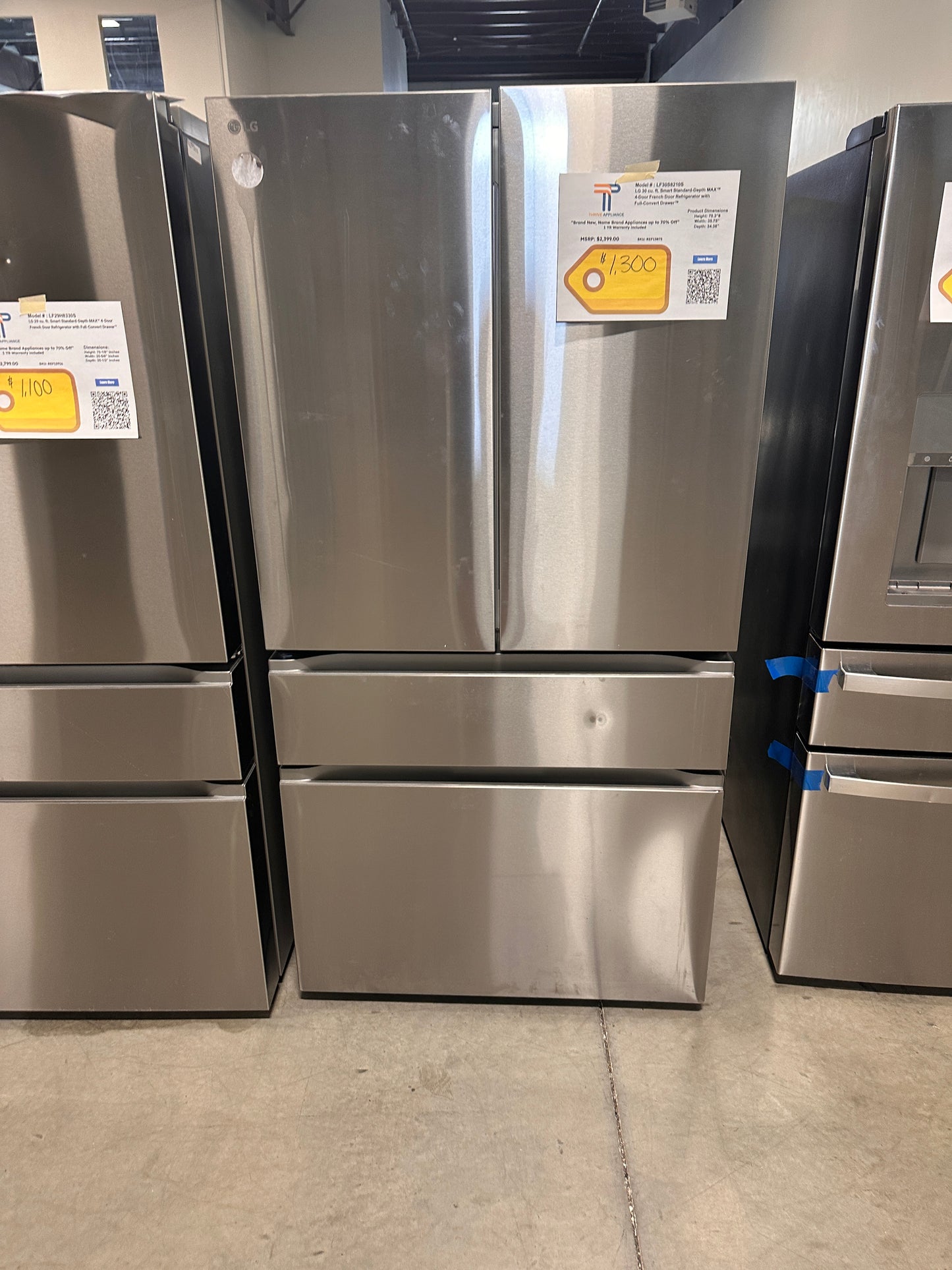 NEW! LG 29.6 Cu. Ft. Stainless 4-Door French Door Refrigerator  MODEL: LF30S8210S  REF13875