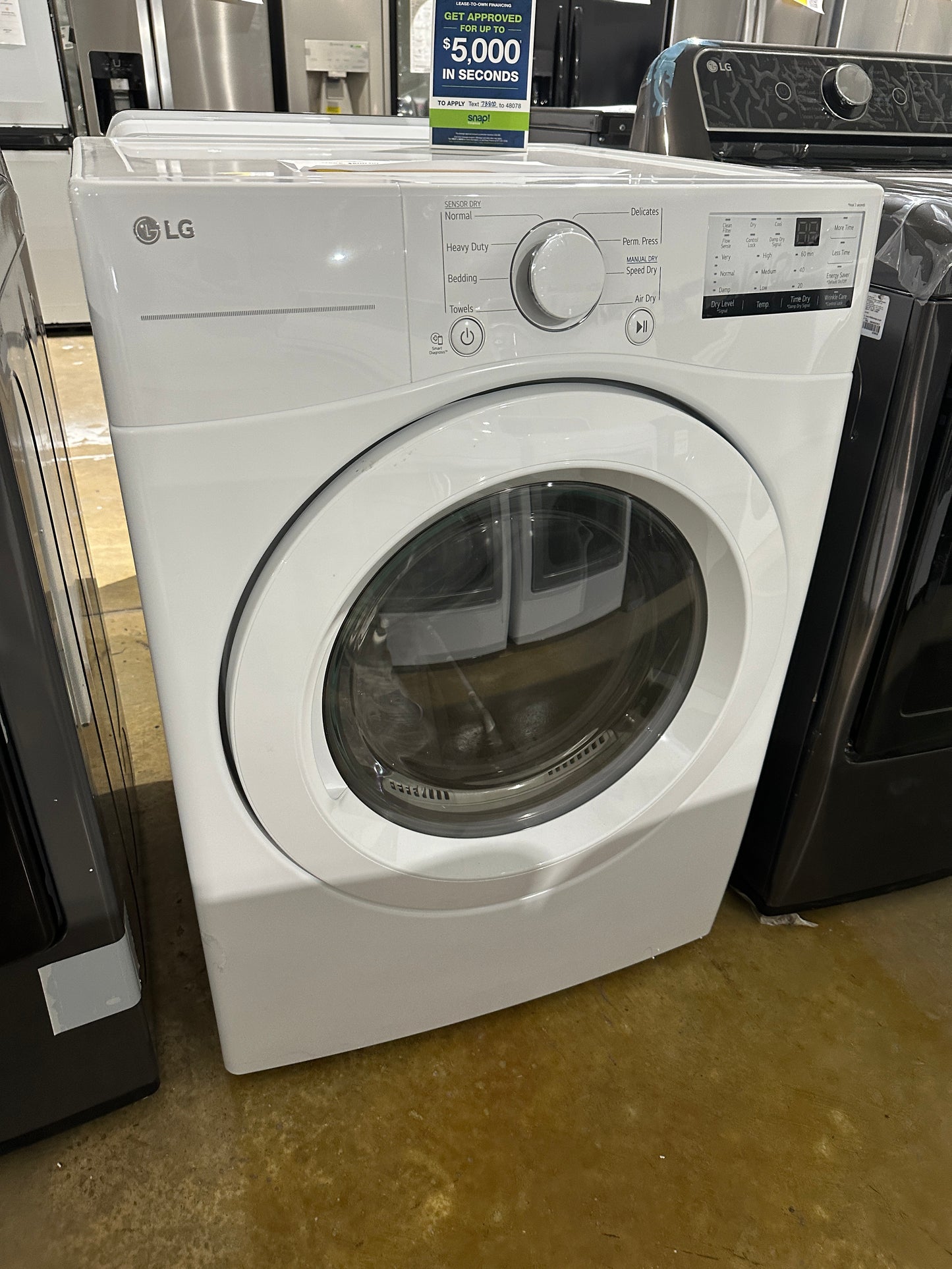 NEW LG STACKABLE ELECTRIC DRYER MODEL: DLE3400W  DRY11847S