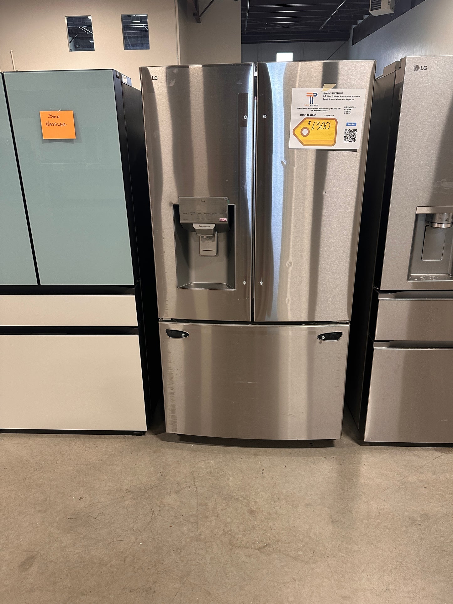 BEAUTIFUL BRAND NEW FRENCH DOOR CRAFT ICE MAKING REFRIGERATOR MODEL: LHFS28XBS  REF13935