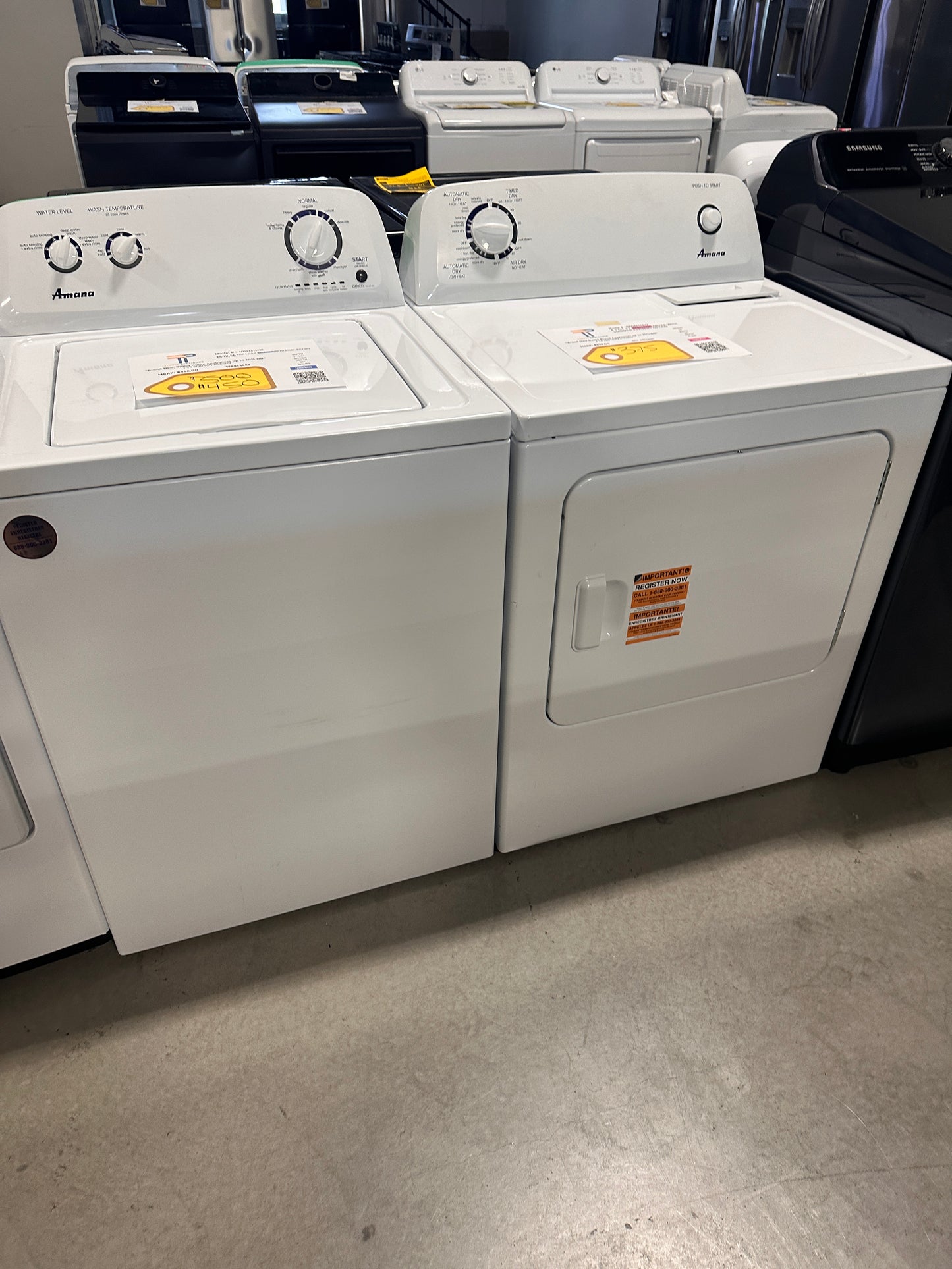 LOW PRICE AMANA TOP LOAD WASHER ELECTRIC DRYER LAUNDRY SET WAS13882 DRY13089