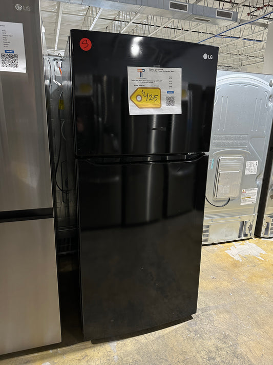 GREAT NEW BLACK LG TOP FREEZER REFRIGERATOR MODEL: LTCS20020B  REF12325S