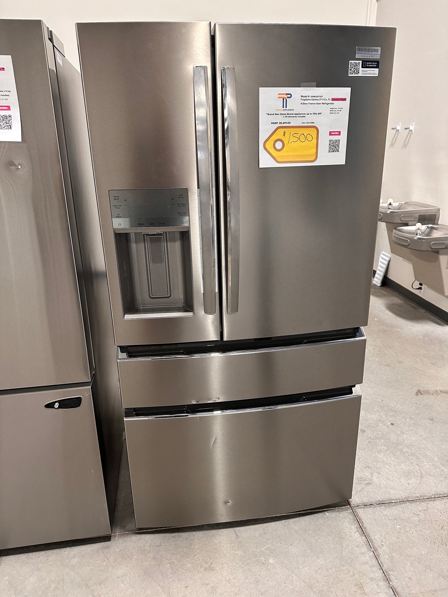 COUNTER-DEPTH FRIGIDAIRE GALLERY FRENCH DOOR REFRIGERATOR MODEL: GRMC2273CF  REF13881