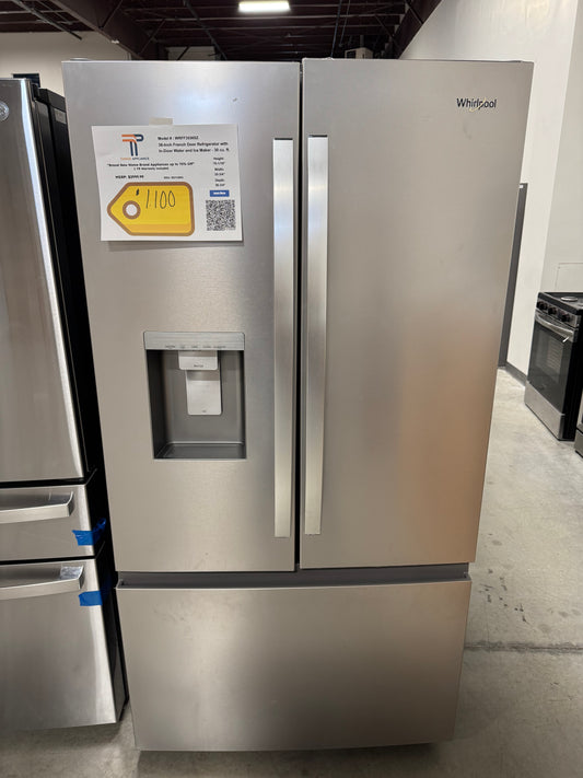 Whirlpool Standard-Depth 29.58-cu ft 3 -Door 36-in Wide French Door Refrigerator with Ice Maker with Water and Ice Dispenser ( Fingerprint Resistant Stainless Finish ) ENERGY STAR Certified