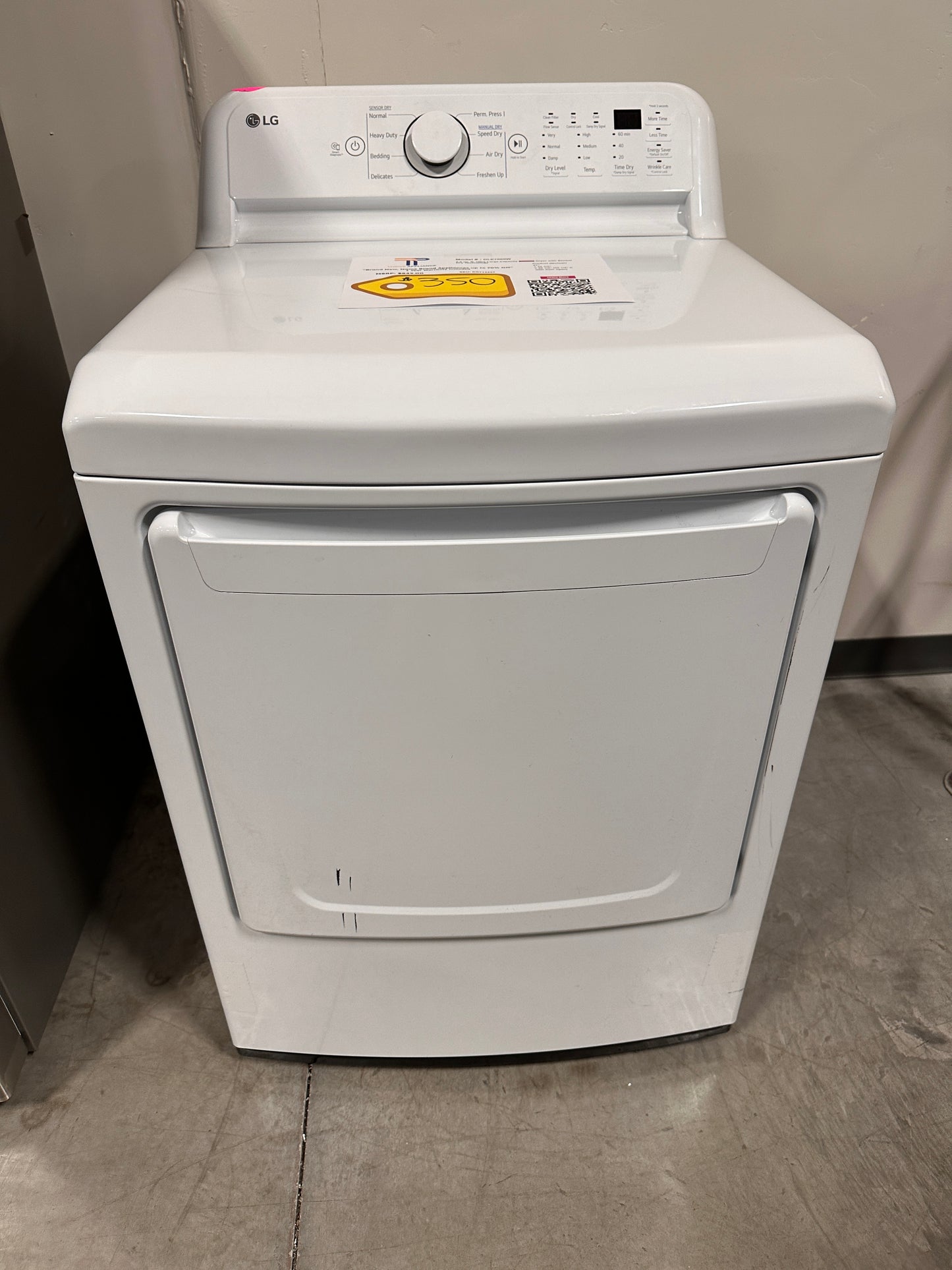 LG - 7.3 cu ft Electric Dryer with Sensor Dry - White  Model:DLE7000W  DRY12397