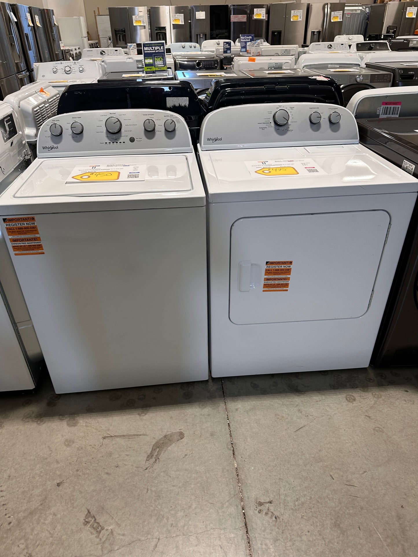 GORGEOUS NEW WHIRLPOOL LAUNDRY SET WAS13988 DRY13004